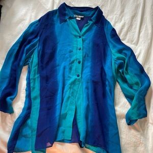 Vintage sheer whimsical festival flowy  Button Down Shirt